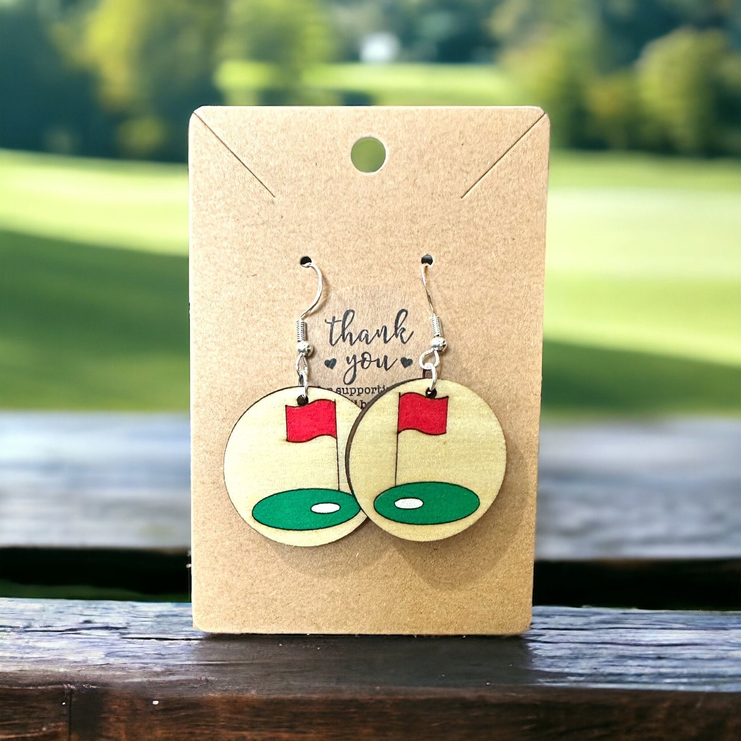 Golf Course Flag Earrings