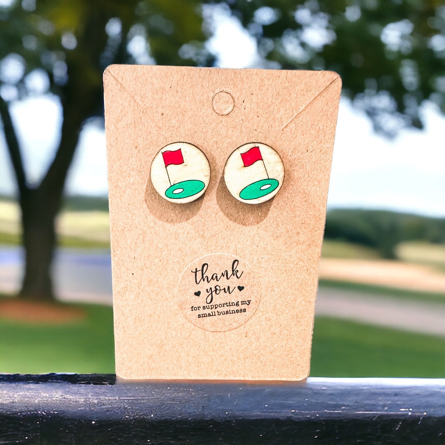 Golf Course Flag Earrings