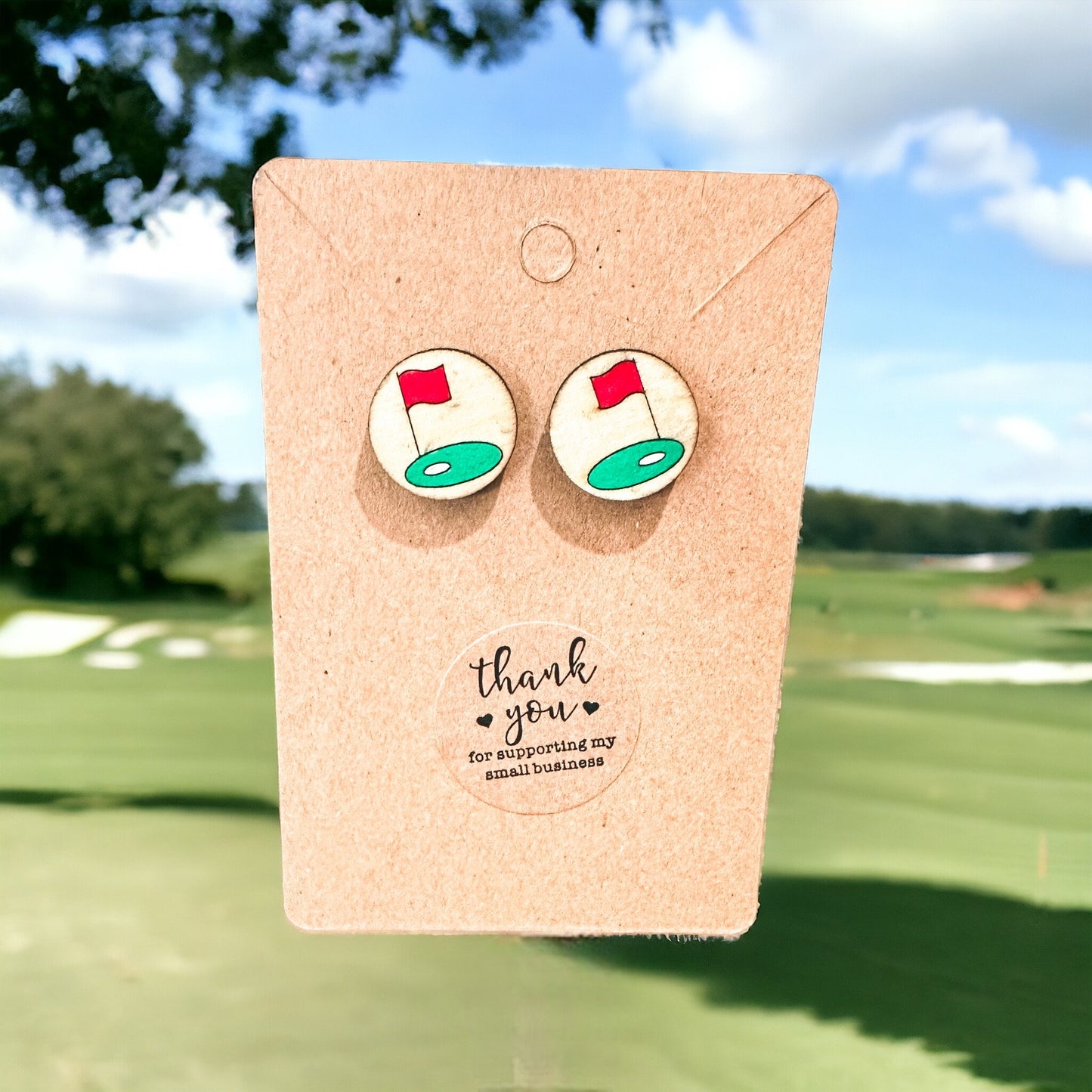 Golf Course Flag Earrings