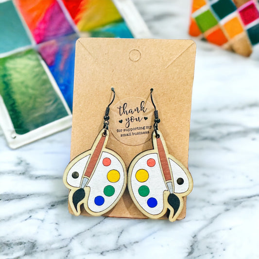 Paintbrush + Paint Earrings
