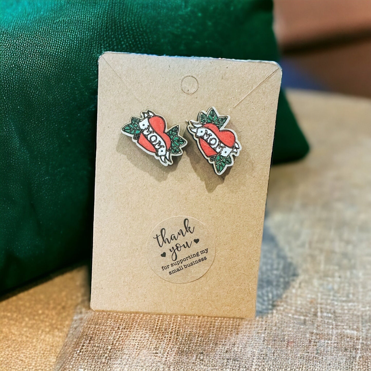 Mom Love Tattoo Earrings