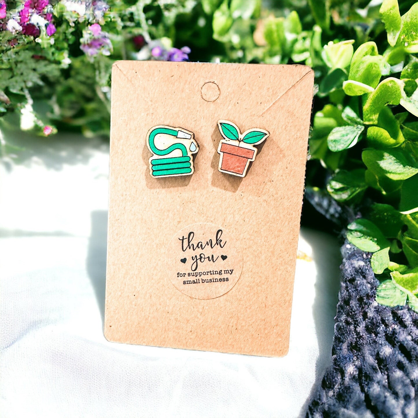 Gardening Plant + Hose Earrings