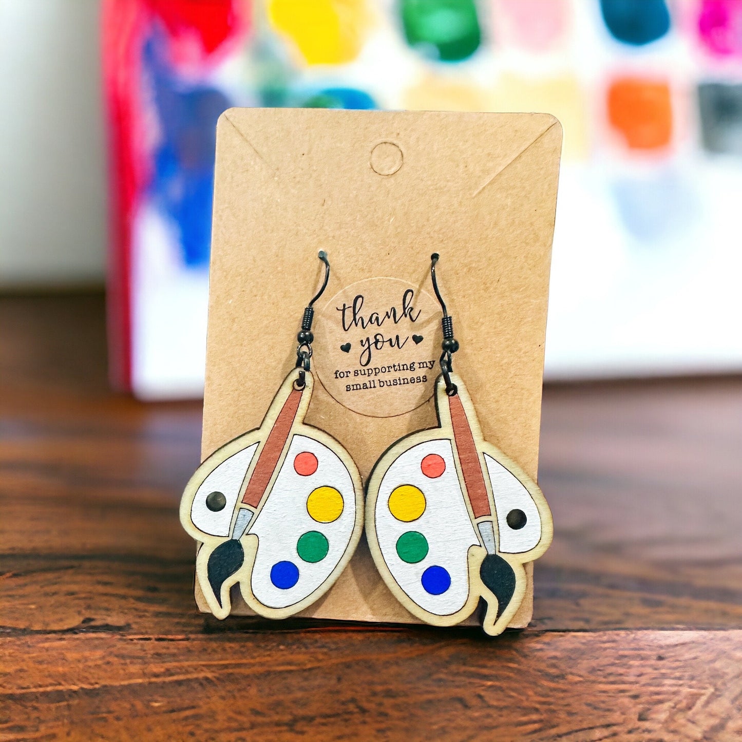 Paintbrush + Paint Earrings