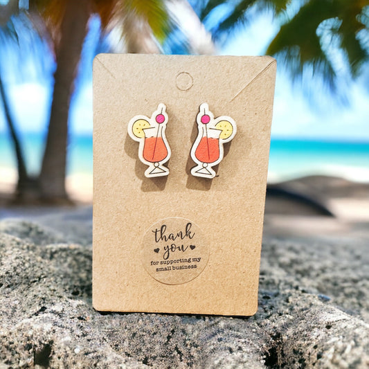 Cheers to Fun! Peach Fruity Cocktail Earrings