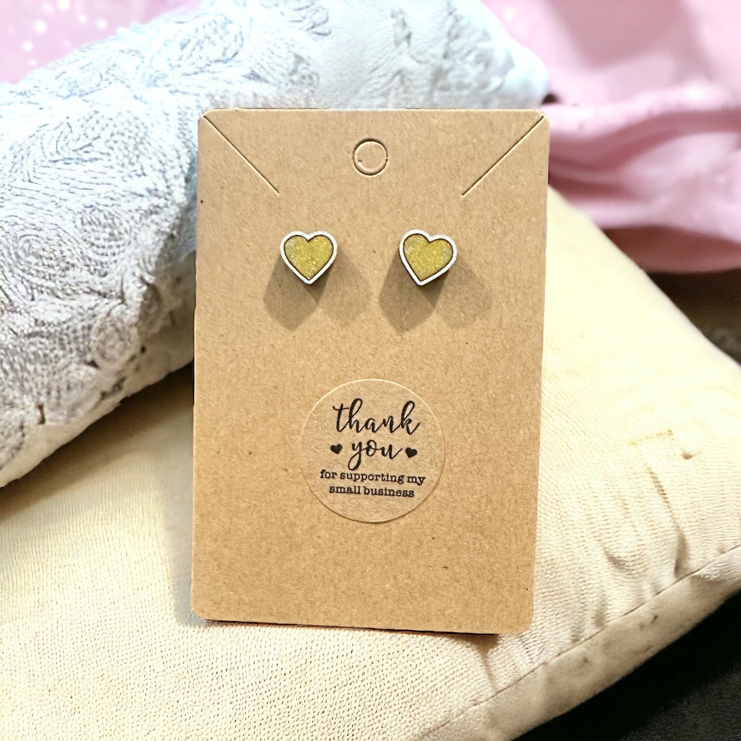 Glitter Heart Mini Earrings