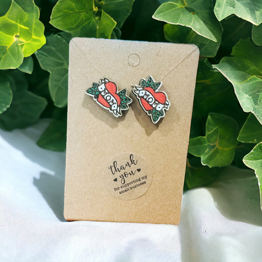 Mom Love Tattoo Earrings