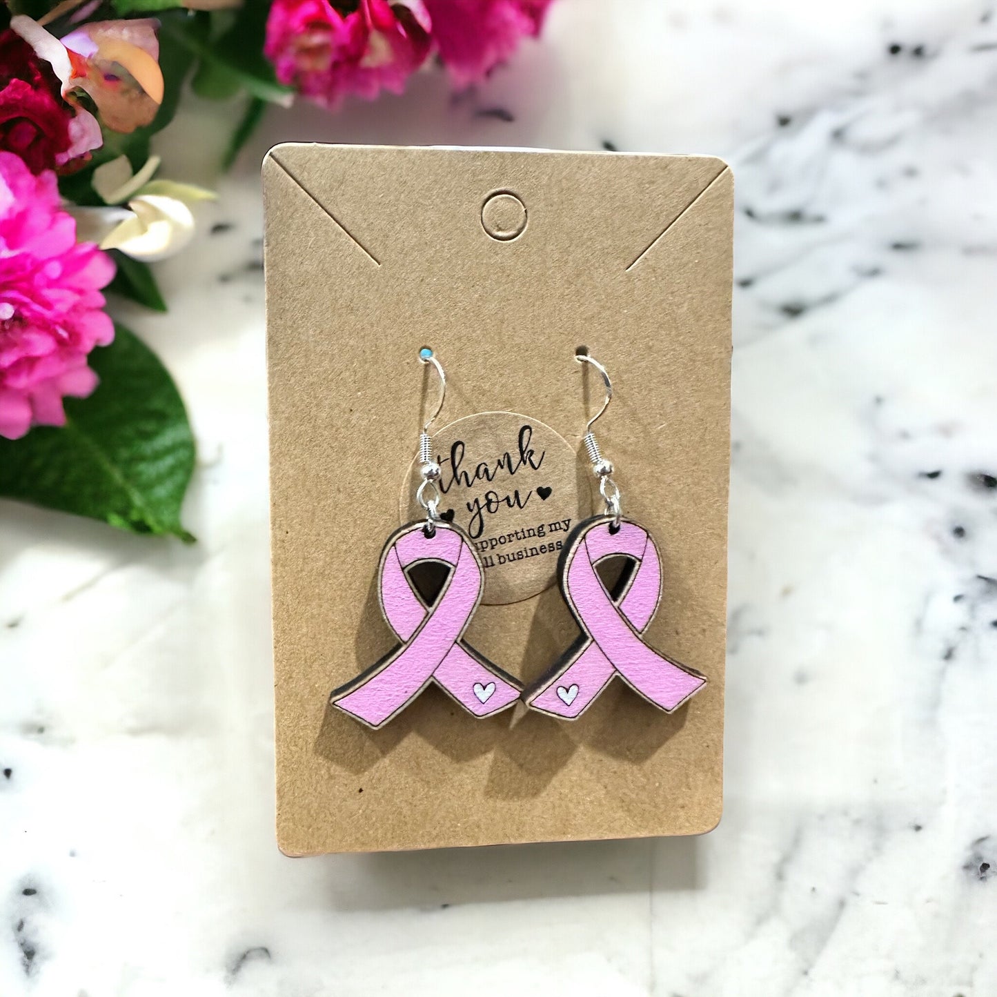 Pink Ribbon Breast Cancer Awareness Earrings | Nurse | Survivor | Save the Tatas