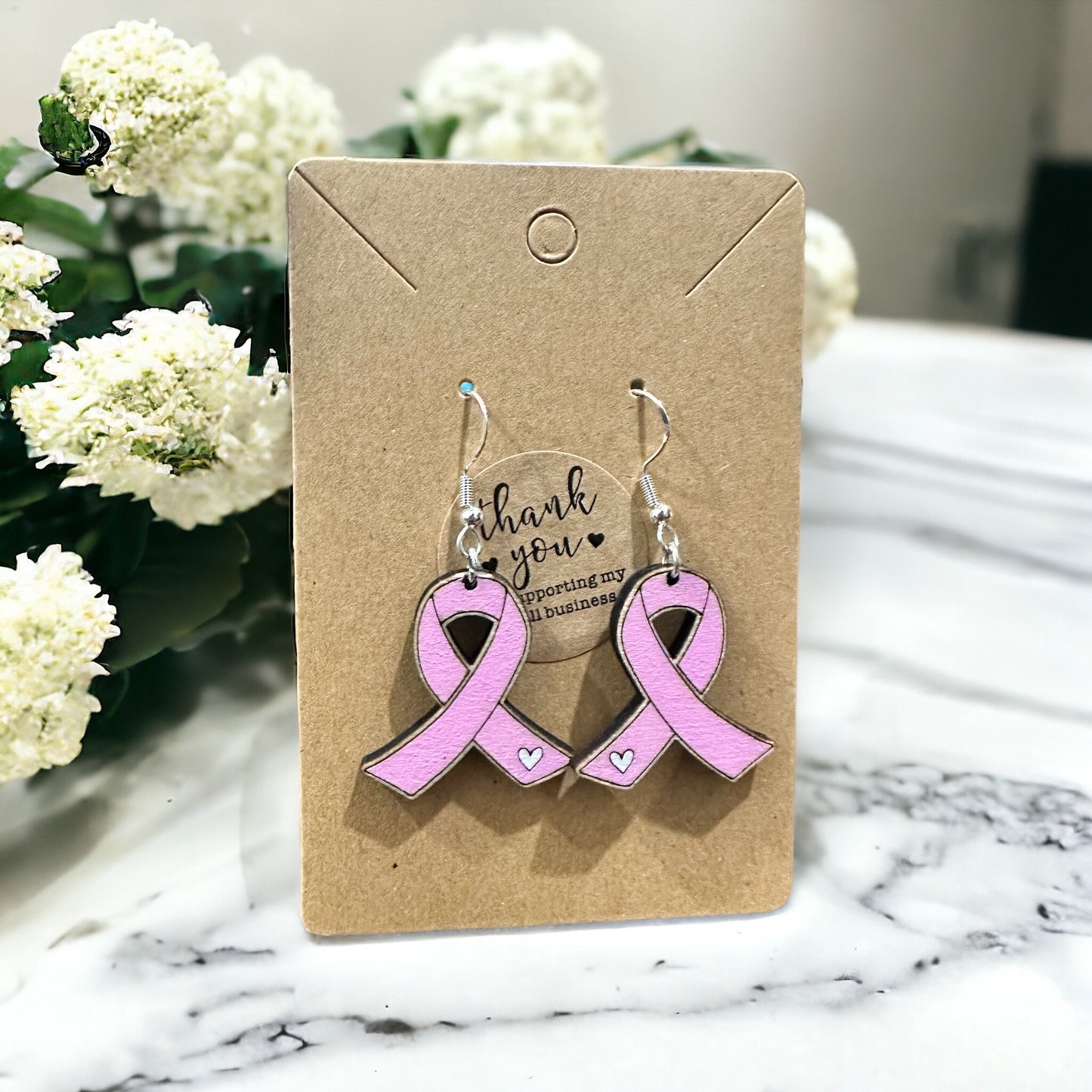 Pink Ribbon Breast Cancer Awareness Earrings | Nurse | Survivor | Save the Tatas